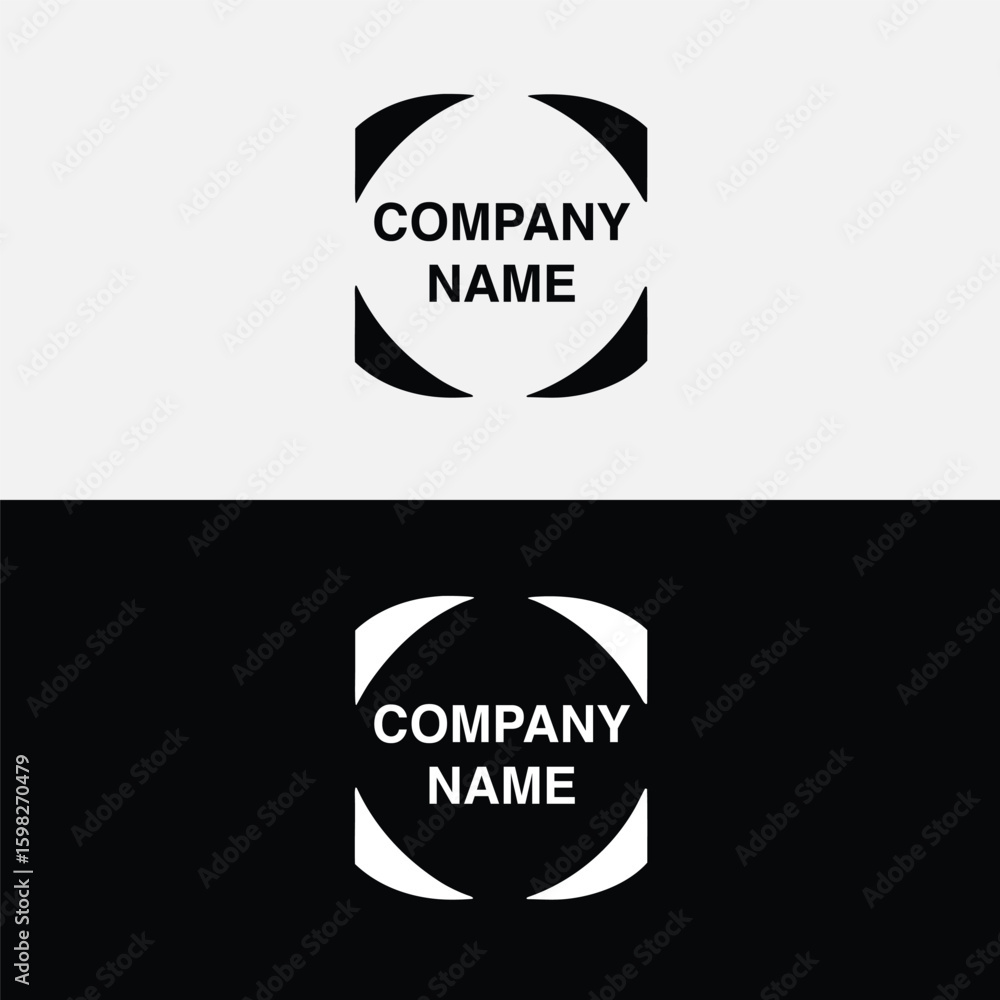 Poster a simple yet effective logo design features the words company name enclosed within a circular frame,