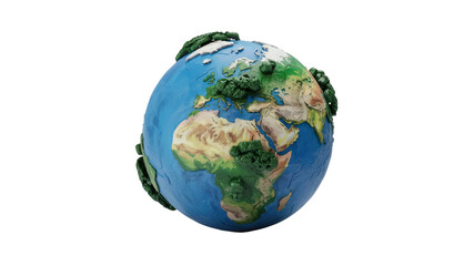 3D Render of a Play-Doh Earth Globe, Emphasizing Global Conservation