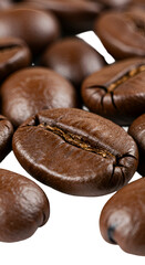 Realistic Photo of Roasted Coffee Beans on Isolated Background
