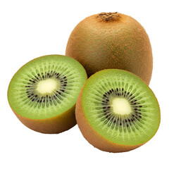 Realistic Isolated Kiwi Fruit on Transparent Background