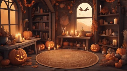 halloween pumpkin in a house