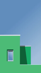 Naklejka na ściany i meble green house with blue sky
