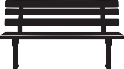 Black vector of a wooden bench