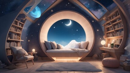 fantasy landscape with moon