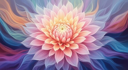 Vibrant Abstract Floral Energy Wave Bloom