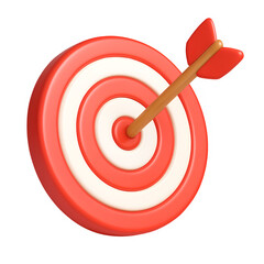 3D Target with Arrow Icon Representing Goal or Focus