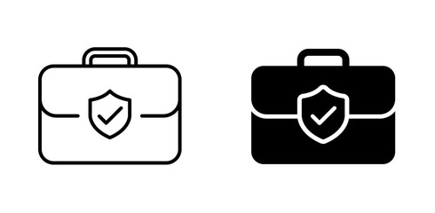 Briefcase and secure icon