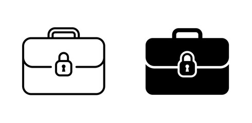 Briefcase and secure icon