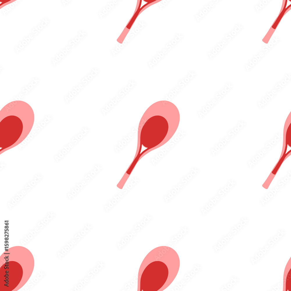 Aufkleber seamless pattern of large isolated red tennis racket symbols. the elements are evenly spaced. illust