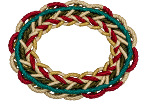 Woven Wreath Circle Isolated on Black Background