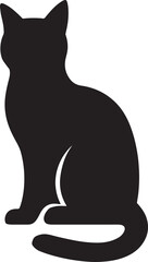 Angry cat head vector, Funny cat head silhouette, Cat head silhouette vector illustration 