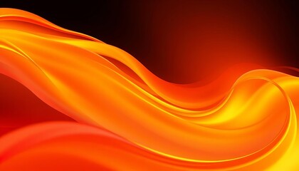 Abstract vector illustration of flowing silk waves in vibrant orange hues,  swirl,  smooth