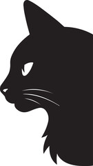 Obraz premium Angry cat head vector, Funny cat head silhouette, Cat head silhouette vector illustration 