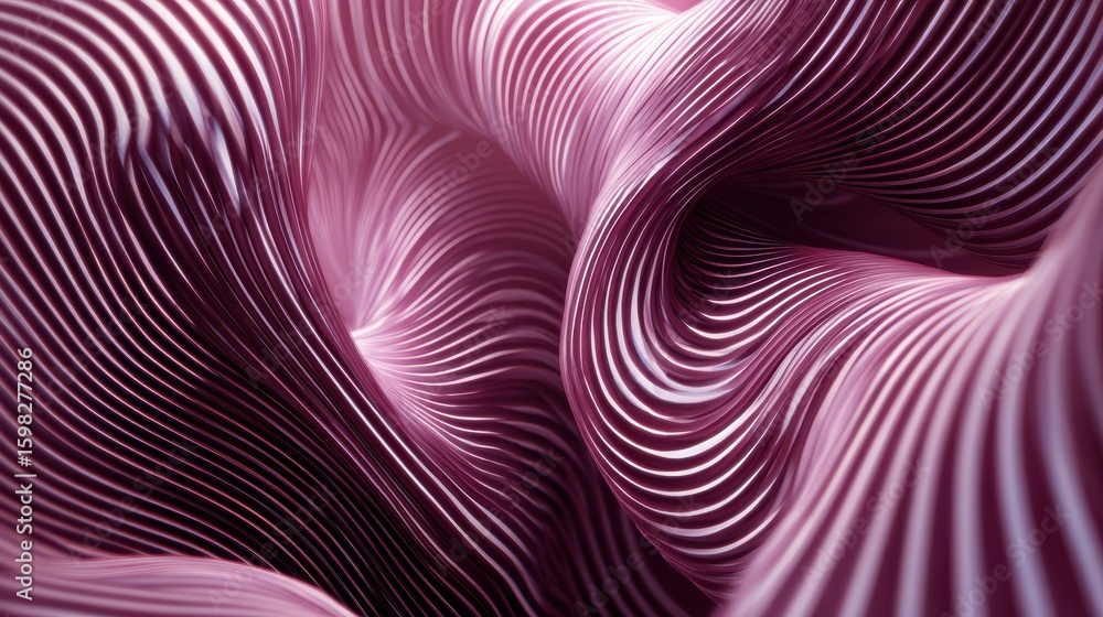 Poster a mesmerizing abstract pattern featuring flowing pink lines, creating a sense of depth and movement 