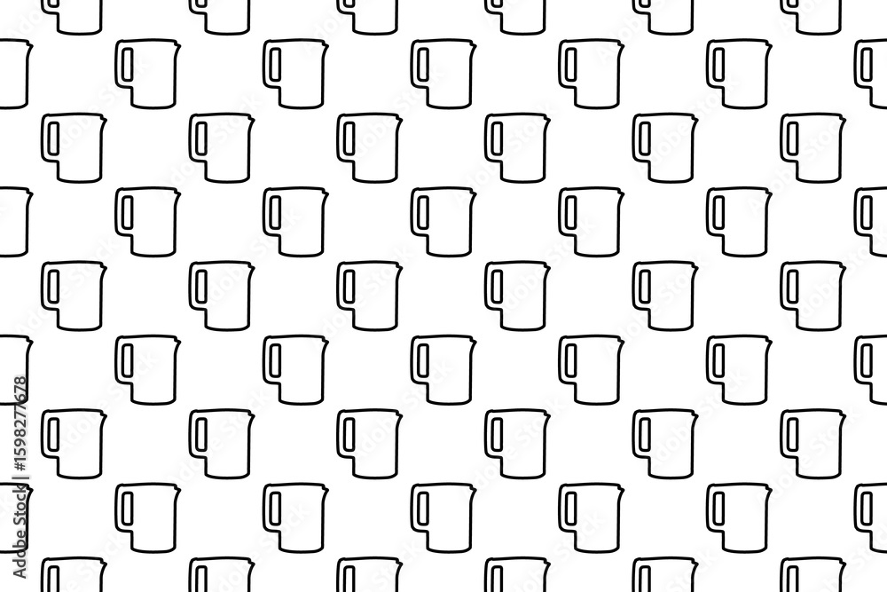 Aufkleber Seamless pattern completely filled with outlines of electric kettle symbols. Elements are evenly spaced. Illustration on transparent background