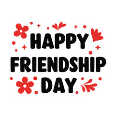 Celebrate friendship day with this festive text design featuring bold letters colorful polka dots or flower 