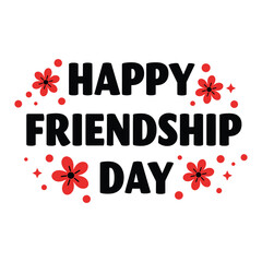 Celebrate friendship day with this festive text design featuring bold letters colorful polka dots or flower 