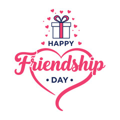 Happy international friendship day typography vector illustration