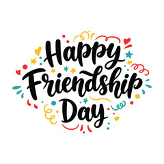 Happy international friendship day typography vector illustration
