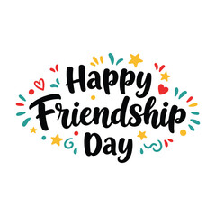 Happy international friendship day typography vector illustration
