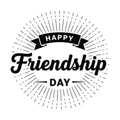 Vector illustration of hand drawn happy friendship day felicitation in fashion style with lettering text