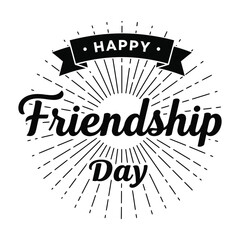 Vector illustration of hand drawn happy friendship day felicitation in fashion style with lettering text