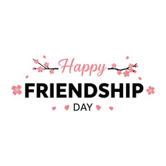 Happy international friendship day typography vector illustration