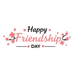 Happy international friendship day typography vector illustration