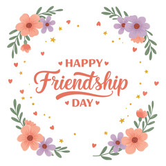 Happy international friendship day typography vector illustration