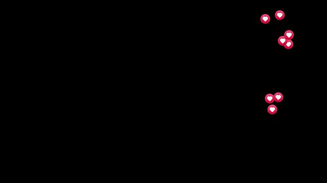 Hearts Icon social media Live streaming style animated icon. Alpha channel, transparent background. 4K resolution - Powered by Adobe