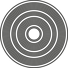 A design featuring multiple concentric circles with varying thickness, creating a textured and radial effect.