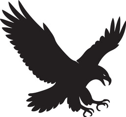 Eagle flying sky vector illustration, Eagle flying silhouette vector illustration. Eagle flying hunting pose vector illustration design 