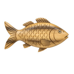 Naklejka premium Wooden Fish Illustration Isolated on Transparent Background