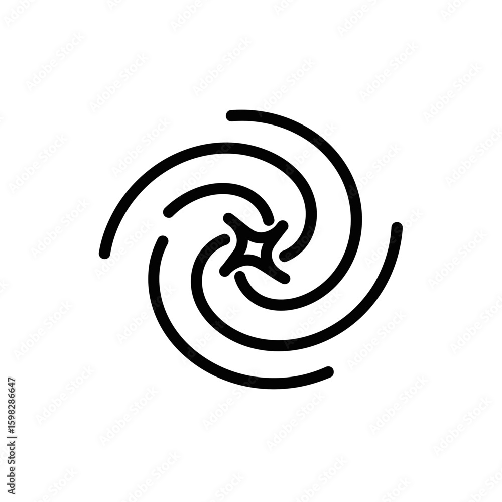 Poster spiral pattern icon representing nature in a minimalist style