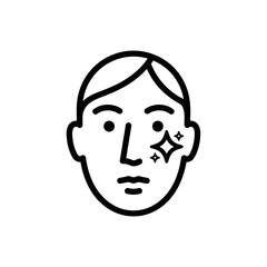 Personal hygiene icon with a clean face and glowing skin