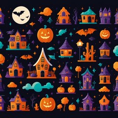 halloween background with castle