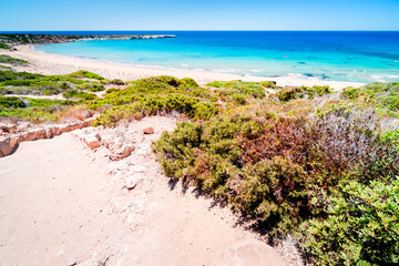 Lara Beach with turquoise sea on the Akamas Peninsula, Cyprus. The most beautiful beach on the...