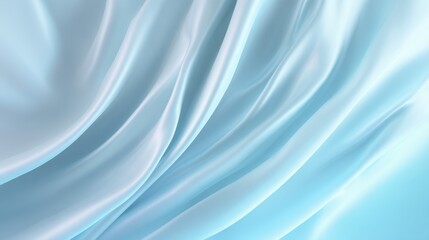 Obraz premium A soft, flowing blue silk fabric draping elegantly, creating a serene and calming visual aesthetic.