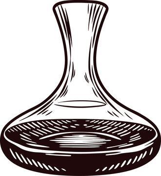 wine decanter black and white clip art preview