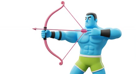 Cartoon person archery illustration