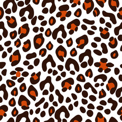 Classic Leopard Print in Warm Earth Tones. Seamless vector Pattern. stock illustration