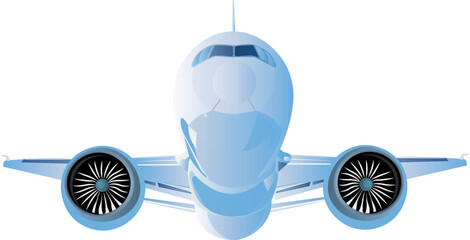 Large passenger plane with front view
