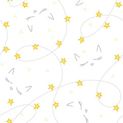 Seamless vector pattern sleepy cat faces and tangled christmas lights great for baby kids boy girl