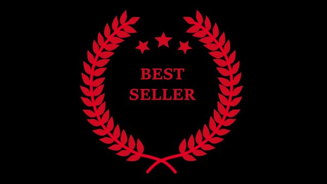 Golden Laurel Best Seller Award Badge .Top Ranking Best Seller Icon. Symbol of Product Popularity and High Customer Ratings