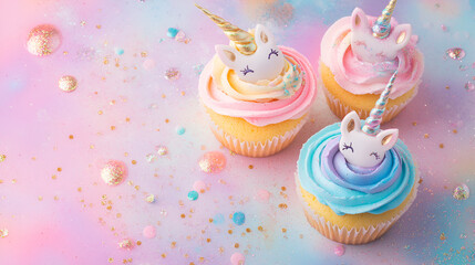 cupcakes with cream and sprinkles