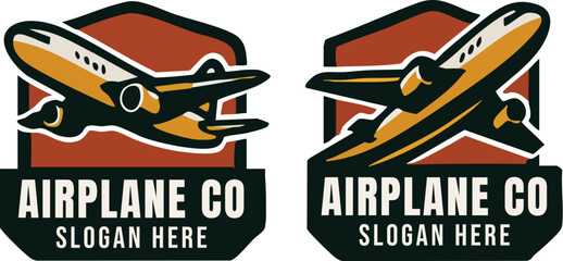 Retro Airplane Company Logo Design.