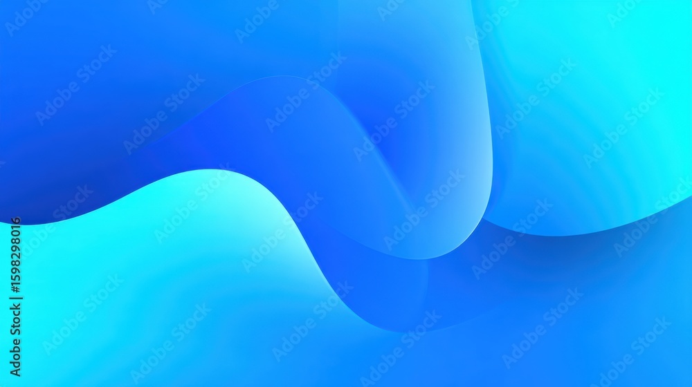 Poster a vibrant abstract background with flowing blue waves creating a serene and modern visual experience