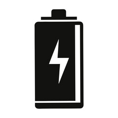 Fototapeta premium Clean black battery silhouette on white background