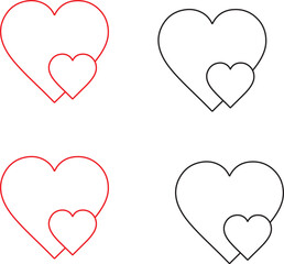 set of red heart ,set of red hearts ,set of hearts ,heart, love, valentine, hearts, symbol, vector, shape, illustration, day, romance, design, red, set, icon, art, holiday, romantic, decoration, card,