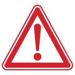 Red Warning Sign Board with Exclamation Mark – Triangle Caution Icon Vector Ai-Generated
